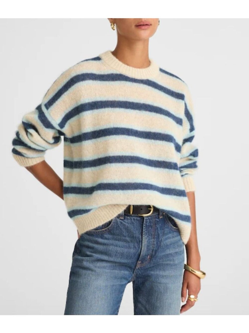 Madewell Striped Pullover Sweater in Alpaca Blend Size XS